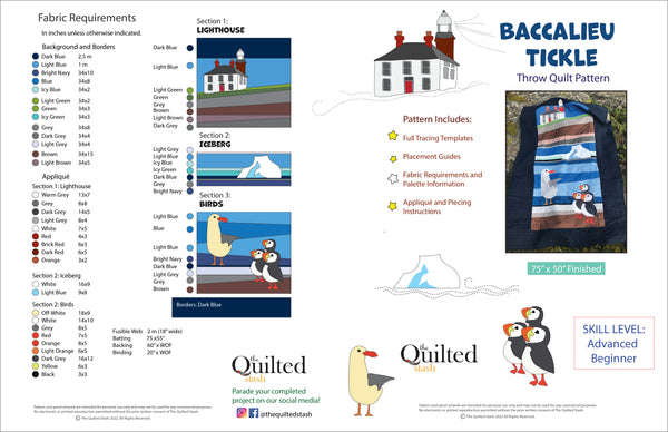 "Baccalieu Tickle" Throw Quilt Pattern
