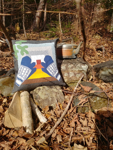 "A Cuppa Tea in the Woods" One Bench and Two Throw Pillow Set Fusible Applique Pattern