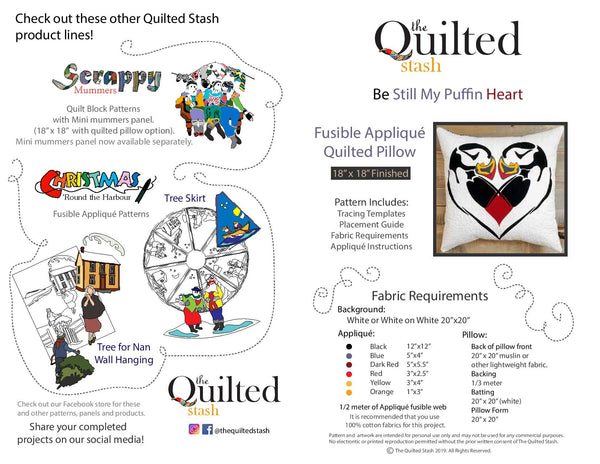 "Be Still My Puffin Heart" Pillow Pattern