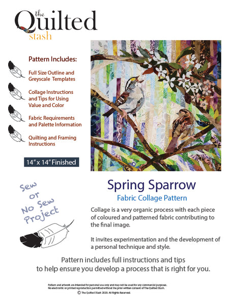"To Every Bird There is a Season" Collage Pattern Series: Spring Sparrow
