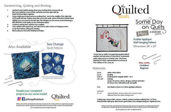 "Some Day on Quilts" MINI Wall Hanging Pattern