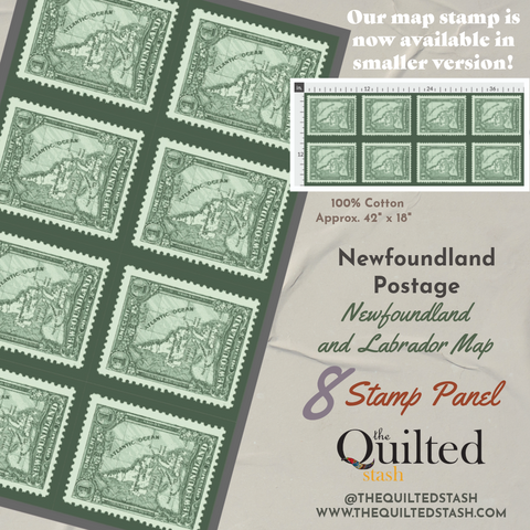 Newfoundland Map Postage Stamp Panel (8 Stamp Version)