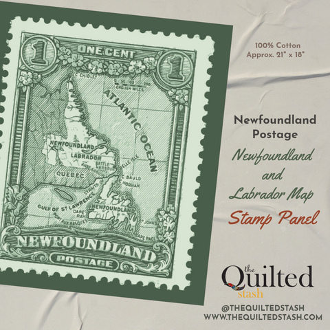 Newfoundland Postage Stamp Panel: Newfoundland and Labrador Map
