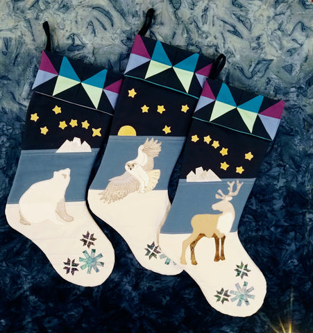 Northern Stars Christmas Stockings - Fusible Applique Pattern
