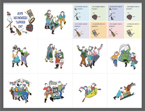 Scrappy Mummers Panels and Labels Set