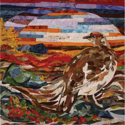 "To Every Bird There is a Season" Collage Pattern Series: Ptarmigan Fall