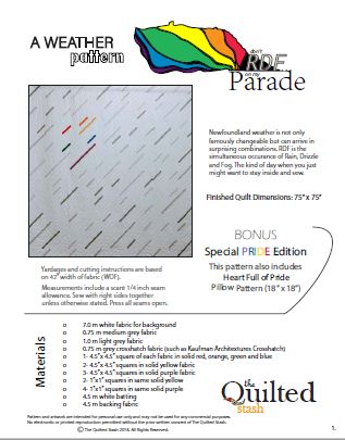 "Don't RDF (Rain Drizzle and Fog) on my Parade" Quilt Pattern