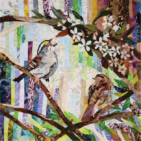 "To Every Bird There is a Season" Collage Pattern Series: Spring Sparrow